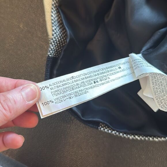 Zara Women jacket ( Zara Spain 🇪🇸) Cropped Checkered Black/White size medium - Picture 6 of 9